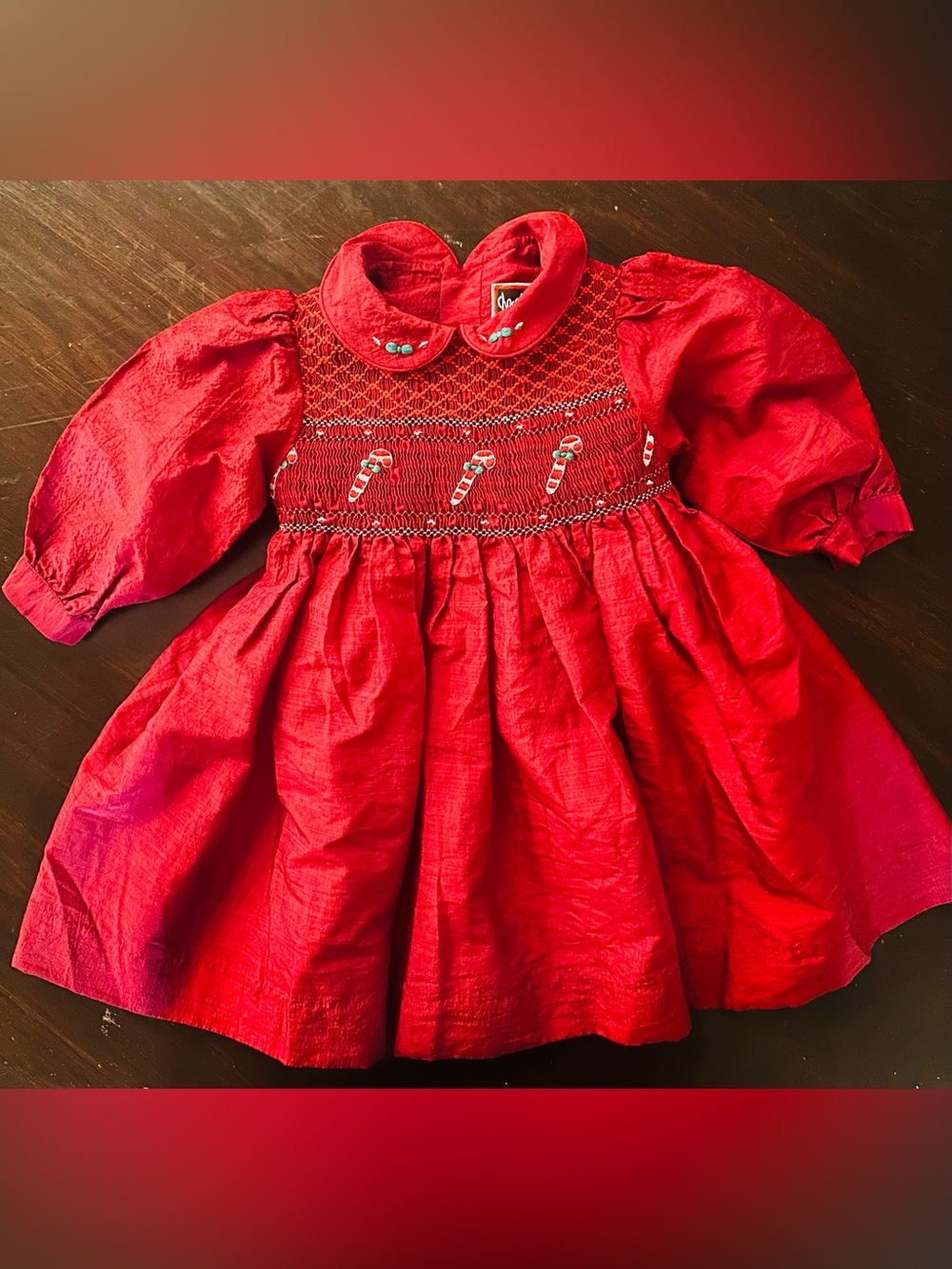 Girl’s Toddler Chocolate Soup Red Holiday Candy Cane Dress